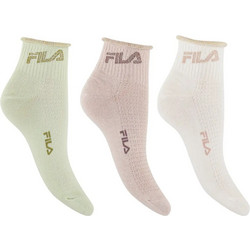 Fila Quarter Γυναικείες Κάλτσες Κοντές Λευκές Ροζ Πράσινο Mint 3Pack F6833-288
