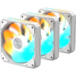Gigabyte EZ Chain RVS Case Fan 120mm ARGB με Σύνδεση 3-Pin 4-Pin PWM 3τμχ White