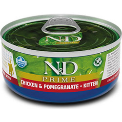 Farmina N&D Prime Grain Free Kitten with Chicken & Pomegranate 12x70gr