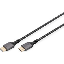Digitus Καλώδιο DisplayPort 1.4 to DisplayPort Male Braided 1m Black DB-340201-010-S