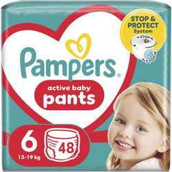Pampers Active Baby Pants Πάνες Βρακάκι No6 13-19kg 48τμχ
