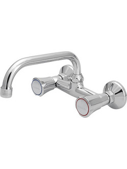 Viospiral Modea Corona 00-04402 Μπαταρία Κουζίνας Τοίχου Διπλής Παροχής Inox