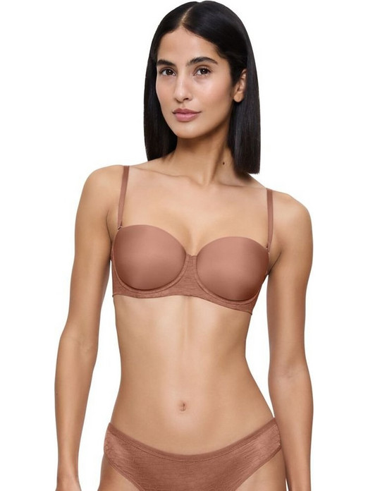 Triumph Signature Sheer Σουτιέν Strapless με Ελαφριά Ενίσχυση με Μπανέλα Καφέ 10224861-6901