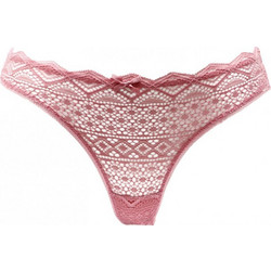 Papatya Γυναικείο Sexy String με Δαντέλα Ροζ 4279