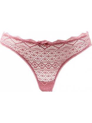 Papatya Γυναικείο Sexy String με Δαντέλα Ροζ 4279