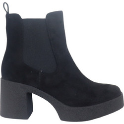 Migato Γυναικεία Μποτάκια Chelsea Suede Μαύρα με Χοντρό Χαμηλό Τακούνι 100041181-014