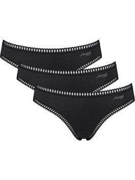 Sloggi Go Crush Mini Βαμβακερά Γυναικεία Slip Μαύρα 3Pack 10219685-0004