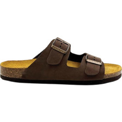 Plakton Δερμάτινα Γυναικεία Σανδάλια Ανατομικά Σοκολατί 180010