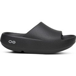 Oofos Ooahh Plus Γυναικείες Παντόφλες Καλοκαιρινές Flatforms Ανατομικές Αντιολισθητικές Μαύρες 2200-Black