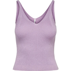 Only Γυναικείο Καλοκαιρινό Crop Top Πλεκτό Λιλά 15207059
