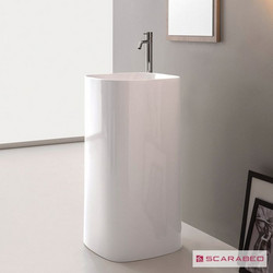 Scarabeo Moon Νιπτήρας Μπάνιου Δαπέδου Πορσελάνης 42x42x85cm Λευκός 502-5510-300