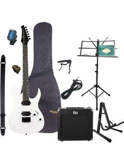 Spira Guitars S-400 Ultimate Bundle Ηλεκτρική Κιθάρα ST Style με Μαγνήτες HH & Ταστιέρα Ebony Satin White