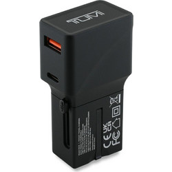 Tumi Travel Adapter Φορτιστής χωρίς Καλώδιο με Θύρα USB-A & Θύρα USB-C 25W