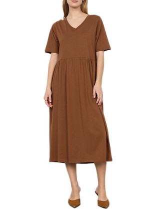 Soyaconcept Midi Καλοκαιρινό Καθημερινό Φόρεμα Καφέ 27611-8710