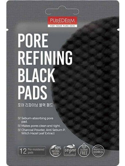 Purederm Pore Refining Black Ενυδατικά Μαντηλάκια Καθαρισμού Προσώπου