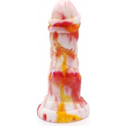 Kiotos Monstar 1 Dildo με Βεντούζα 20.5cm Κόκκινο Άσπρο