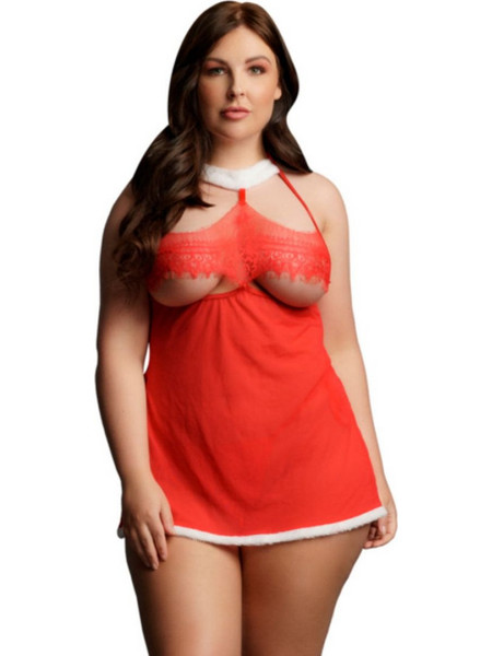 Le Desir Merry Sexy Babydoll See Through με Δαντέλα Κόκκινο 7423522534595