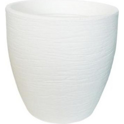 Plastona Nemesis Rock Γλάστρα Στρογγυλή Λευκή 40x40cm