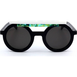 Oxydo OX1099CSLE VX0 Ανδρικά Γυαλιά Ηλίου Στρογγυλά Κοκάλινα Μαύρα με Μαύρο Φακό