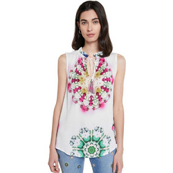Desigual Rosen Γυναικείο Καλοκαιρινό Top Λευκό 21SWBW78-1000