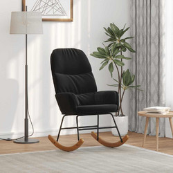 vidaXL Κουνιστή Πολυθρόνα Βελούδινη Μαύρη 4102627