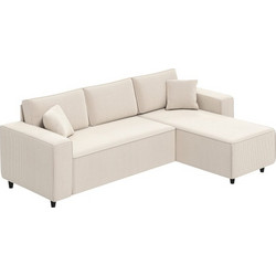 HOMCOM Γωνιακός Καναπές Αριστερή Γωνία Μπεζ 241x153x83cm 83B-352V00CW