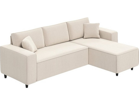 HOMCOM Γωνιακός Καναπές Αριστερή Γωνία Μπεζ 241x153x83cm 83B-352V00CW