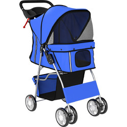 PawHut Καρότσι Μεταφοράς Σκύλου έως 10kg Μπλε 77x44x102cm D00-058V02BU