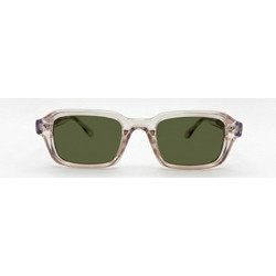 Enzo SZ8106 C2 Ανδρικά Γυαλιά Ηλίου Τετράγωνα Κοκάλινα Διαφανή με Πράσινο Φακό