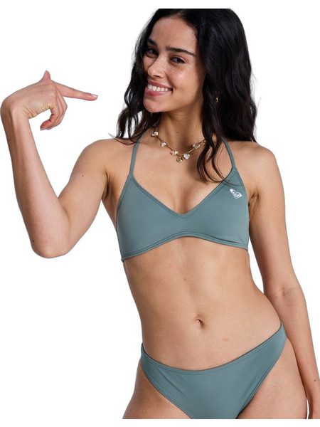 Roxy Solid Essentials Bikini Top Τριγωνάκι Χακί ERJX305650-GZC0