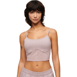 Superdry Γυναικείο Καλοκαιρινό Crop Top Λιλά W6011833A-1ZS