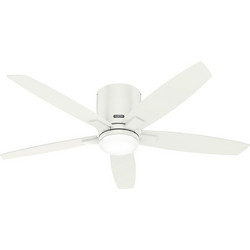 Hunter Valencia Low Profile 52586 Ανεμιστήρας Οροφής 132cm 46W με Φως & Τηλεχειριστήριο Λευκός