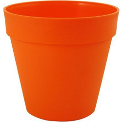 Sic Plast Deco Γλάστρα Εξωτερικού Χώρου Στρογγυλή Πλαστική Πορτοκαλί 14x13cm 7532033902