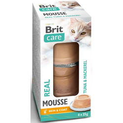 Brit Care Real Mousse Skin & Coat with Tuna & Mackerel 6x25gr