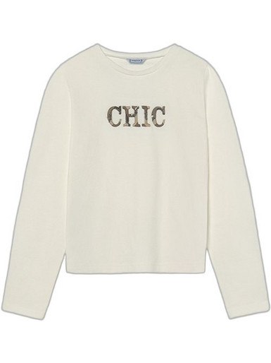 Mayoral Chic Παιδικό T-Shirt Μακρυμάνικο Μπεζ 16-07058-080