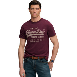 Superdry Classic Ανδρικό Αθλητικό T-Shirt Μπορντό M1012458A-1KD