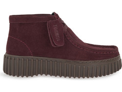 Clarks Γυναικεία Μποτάκια Chukka Suede Μπορντό 26329426