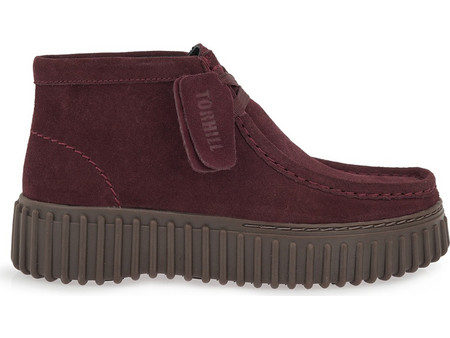 Clarks Γυναικεία Μποτάκια Chukka Suede Μπορντό 26329426