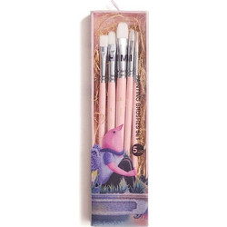 HIMI Little Bird Pink Σετ Πινέλα Ζωγραφικής 5τμχ BSC330