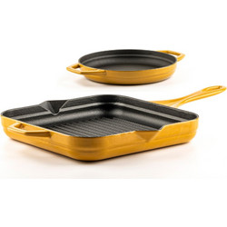 Hosse Kitchen Dijon Σετ Τηγάνια Μαντεμένια με Αντικολλητική Επίστρωση Εμαγιέ 2τμχ HOSSE155