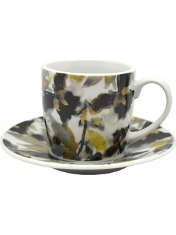 Ankor Σετ Φλιτζάνια Espresso & Ελληνικού Καφέ Πορσελάνης Μαύρα Χρυσά 110ml 6τμχ 832958