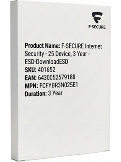 F-SECURE Internet Security για 25 Συσκευές και 3 Έτη Χρήσης (Ηλεκτρονική Άδεια)