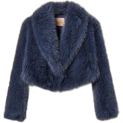 TWINSET Γυναικεία Γούνα Κοντή Navy Μπλε 262TT2030-01410