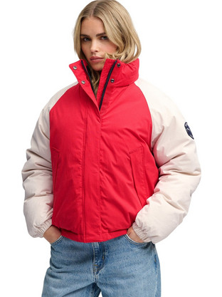 Superdry Γυναικείο Μπουφάν Χειμωνιάτικο Softshell Κοντό Κόκκινο W5012225A-OPK