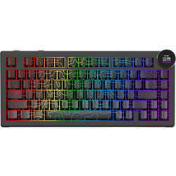 Ajazz AK820 V2 Pro Ασύρματο Μηχανικό Gaming Πληκτρολόγιο TenKeyLess με White Peach Διακόπτες RGB Black