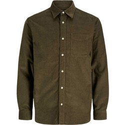 Jack & Jones Ανδρικό Πουκάμισο Βαμβακερό Μακρυμάνικο Κανονική Γραμμή Χακί 12301352