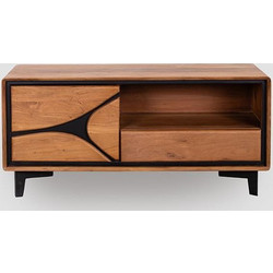 Estheti Έπιπλο Τηλεόρασης Ξύλινο Oak Μ120xΠ35xΥ55cm 810-00105