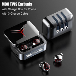 M88 Plus TWS Ακουστικά Bluetooth Earbud Ανθεκτικά στο Νερό Black