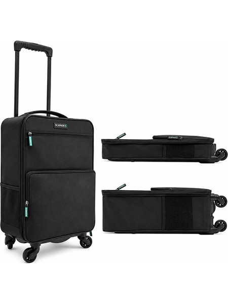 Scapade AirSlim Βαλίτσα Καμπίνας 55x35x20cm με 4 Ρόδες Μαύρη