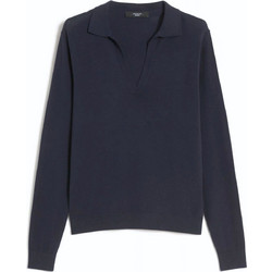 Max Mara Γυναικεία Πλεκτή Μπλούζα με Γιακά Navy Μπλε 2615361101600